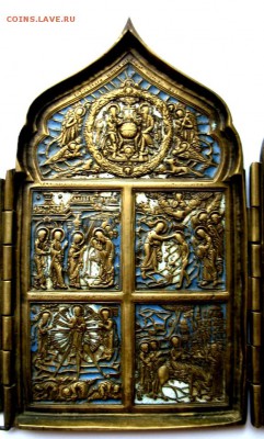 складень Двунадесятые Праздники,4-х створ,эмали - 7