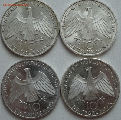 ФРГ 10 марок 1972 г. Узел 4 шт. все дворы (D,F,G,J) - DSC01925.JPG