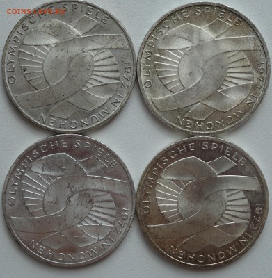 ФРГ 10 марок 1972 г. Узел 4 шт. все дворы (D,F,G,J) - DSC01927.JPG