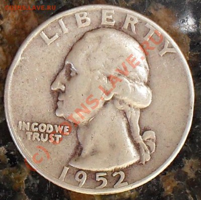 25 центов США 1952г(серебро) - 12.07.2010 в 23-59 - 1