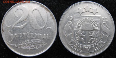 Латвия 20 сантим 1922: до 27.05.15 в 22.00 - Латвия 20 сантим 1922   430