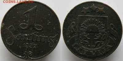 Латвия 1 сантим 1932: до 27.05.15 в 22.00 - Латвия 1 сантим 1932   462