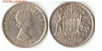 Флорин 1954г Австралия регулярный чекан до 28.05.15 в 22.10 - флорин1954регул