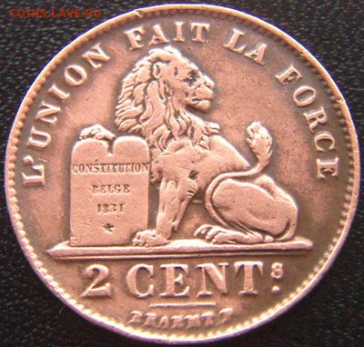 Бельгия_2 сантима 1909. Отличное качество; до 23.05_22.32мск - 9415