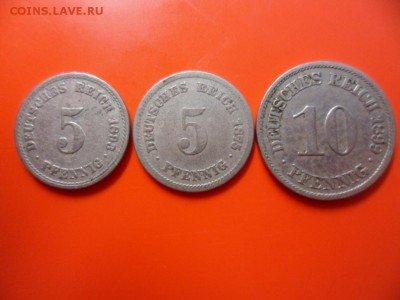 10 и 5 пфеннигов 1899 г, 1875, 1893, II рейх 27.05.15 22.00 - SAM_3552.JPG