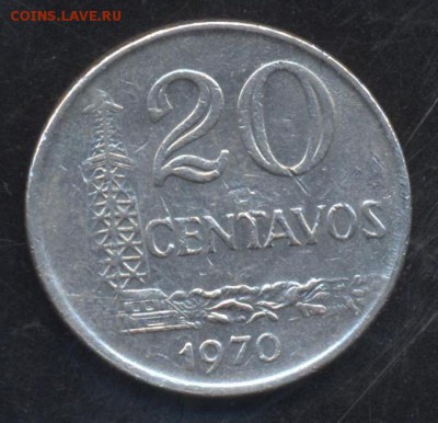 Бразилия 20 центавос 1970 г. 26.05.15 г. 22-00 МСК. - Бразилия 20