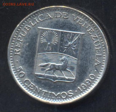 Венесуэлла 25 центимос 1990 г. 26.05.15 г. 22-00 МСК. - Венесуэлла 25 1