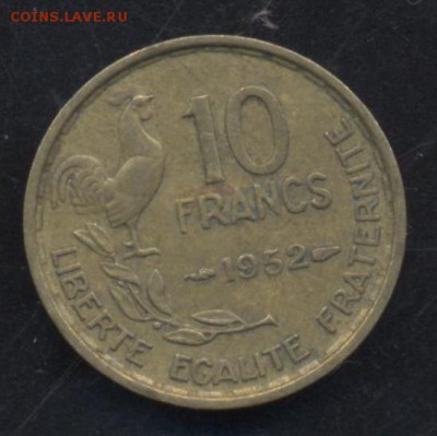 Франция 10 франков 1952 г. 26.05.15 г. 22-00 МСК. - Франция 10 1
