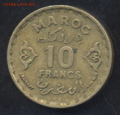 Марокко 10 франков 1952 г. 26.05.15 г. 22-00 МСК. - Марокко