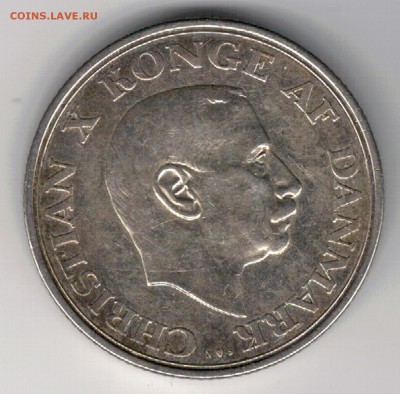 Ag ДАНИЯ 2 КРОНЫ 1937 ЮБИЛЕЙ ПРАВЛЕНИЯ ДО 28.05-22Ч (Б184) - 5-д