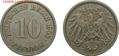 С 1 рубля, Германия, 10 пфеннигов, 1908A 28.05 22-00 МСК - 10pf1910a.JPG