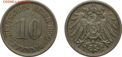 С 1 рубля, Германия, 10 пфеннигов, 1908F 28.05 22-00 МСК - 10pf1910f.JPG