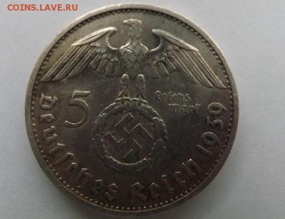 Монета Третий Рейх | 5 марок Серебро - 1939 год - 5 Марок 1939 года 2