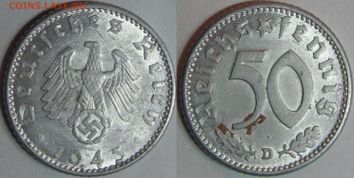 5 RM 1934 Е                        (кирха без даты) - оценка - 50 RP 1943 D.JPG