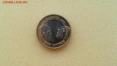 2 фунта 2009 г. Биметалл - Дарвин до 30.05.2015 г.!!! - Дарвин 1
