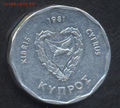 Кипр 5 центов 1981 г. 29.05.15 г. 22-00 МСК. - Кипр1