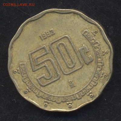 Мексика 50 центаво 1993 г. 29.05.15 г. 22-00 МСК. - Мексика