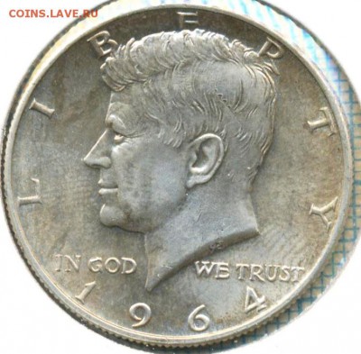 США,полдоллара,1964,до06.06.2015г. 22.00 по Москве - США полдоллара 1964 900 12.5