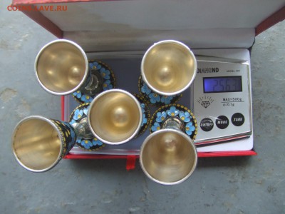 серебро.5 рюмок с эмалью.916пр.до 3 июня 22-00мск - люда 001.JPG