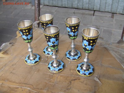 серебро.5 рюмок с эмалью.916пр.до 3 июня 22-00мск - люда 007.JPG