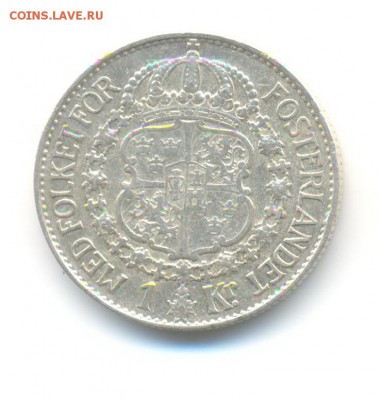 Ag. Швеция 1 крона 1939. XF. до 5.06 22:00 - 7