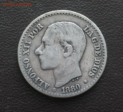 С 1 руб. Испания 50 сентимо 1880 - IMAG1785