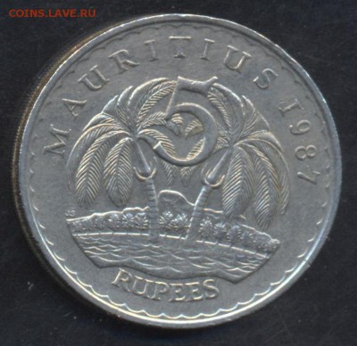 Маврикий 5 рупий 1987 г. 5.06.15 г. 22 -00 МСК. - Маврикий1