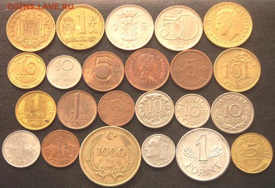 52 разные зарубежные монеты (см. описание). До 04.06_22.10мс - 9966