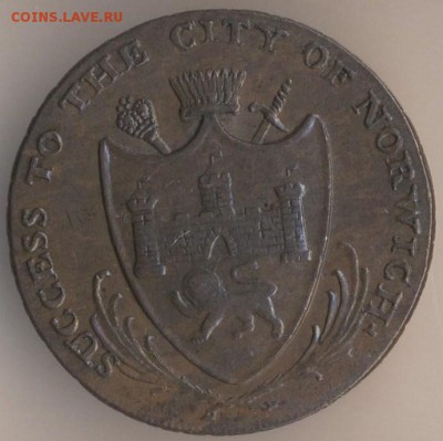 Токен Британия 1792 года НОРВИЧ на оценку - 154