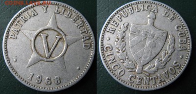 Монетки Кубы 1946-1981 по фиксу - 1.11 -  Куба 5 с 1968    357