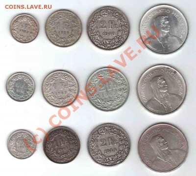 2, 1, 2, 5 франков - швюцеры3