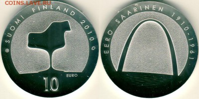 Финляндия, 10 евро 2010, пруф, с 200! - до 22-00мск 09.06 - fin-10e2010