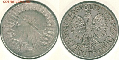 Польша, 10 зл. 1932, с 200р! - до 22-00мск 09.06 - pol-10zl1932