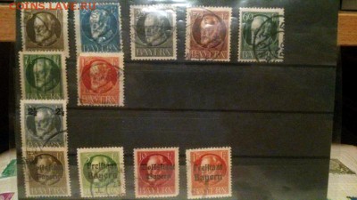 Марки Баварии король Людвиг II 1914-1920гг надпечатки гаш - 5247672913