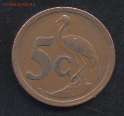 ЮАР 5 центов 1990 г.  11.06.15 г. 22 -00 МСК. - ЮАР 90 1