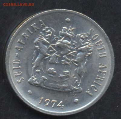 ЮАР 20 центов 1974 г.  11.06.15 г. 22 -00 МСК. - ЮАР 74