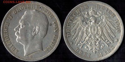3 марки 1910 Баден есть блиц до 13.06.15 22.00мск - 1910