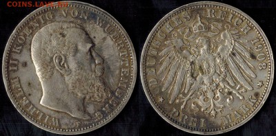 3 марки 1908 Вюрттемберг есть блиц до 13.06.15 22.00мск - 1908