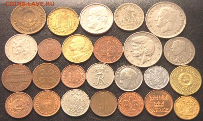 52 разные зарубежные монеты (см. описание). До 14.06_22.00мс - 10071