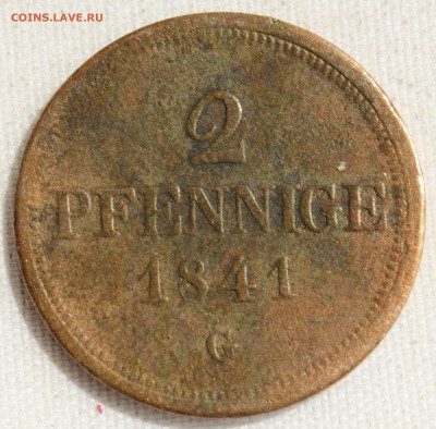 С 1 руб. САКСОНИЯ 2 пфеннига 1841г. до 20.06.15г.в 22-00 - IMG_6014.JPG