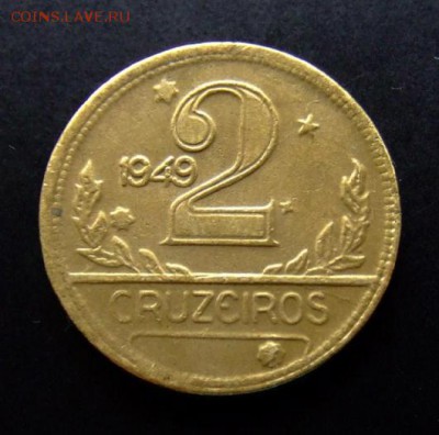 4 - Бразилия 2 крузейро (1949) «Карта Бразилии» Р
