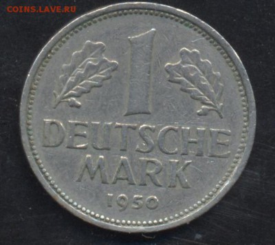 ФРГ 1 марка 1950 г. F  17.06.15 г. 22 -00 МСК. - ФРГ 50