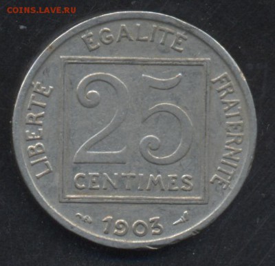 Франция 25 сантимов 1903 г.   17.06.15 г. 22 -00 МСК. - Франция 03