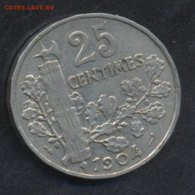 Франция 25 сантимов 1904 г.   17.06.15 г. 22 -00 МСК. - Франция 04