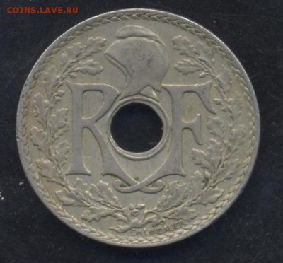 Франция 25 сантимов 1937 г.   17.06.15 г. 22 -00 МСК. - Франция 37 1