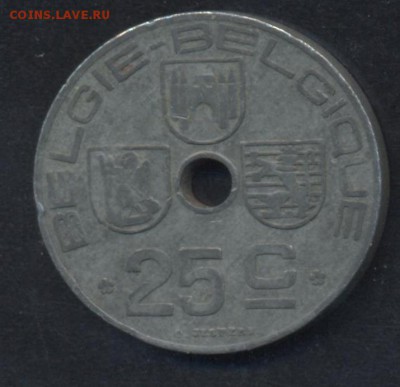 Бельгия 25 сантимов 1943 г.  17.06.15 г. 22 -00 МСК. - Бельгия 43 1