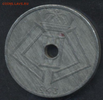 Бельгия 25 сантимов 1943 г.  17.06.15 г. 22 -00 МСК. - Бельгия 43
