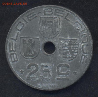 Бельгия 25 сантимов 1944 г.   17.06.15 г. 22 -00 МСК. - Бельгия 44 1