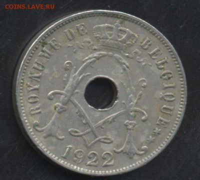Бельгия 25 сантимов 1922 г. 17.06.15 г. 22 -00 МСК. - Бельгия 22