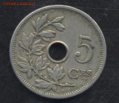 Бельгия 5 сантимов 1905 г.   17.06.15 г. 22 -00 МСК. - Бельгия 05 1